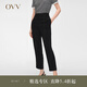 OVV2024春夏新款女裝經(jīng)典簡(jiǎn)約基礎(chǔ)易搭半松緊腰休閑褲 黑色（凈色）05 L