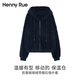 Henny Rue雙面珊瑚絨外套女冬季加厚保暖帶帽拉鏈運動(dòng)衛衣寬松外穿休閑上衣 藏藍色 L （建議100-120斤）