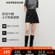 紅袖別致黑色半身裙2025夏季新款女裝A字中腰百搭顯瘦氣質(zhì)休閑短裙 黑050 S