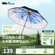 蕉下（beneunder）太陽傘防紫外線夏季遮陽傘晴雨兩用傘雙層三折防曬傘防曬小黑傘 【經(jīng)典大花】藍(lán)鈴