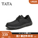 他她（TATA）商務休閑皮鞋男士打孔透氣一腳蹬爸爸鞋2025夏新72T36BM5 黑色 42