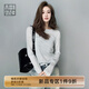 美洋（MEIYANG）透透T 蘭精天絲輕薄透視感打底疊穿圓領(lǐng)短袖時(shí)尚氣質(zhì)短袖T恤上衣 灰色（長(cháng)袖版） L