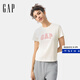 Gap女裝2025春季新款純棉發(fā)泡膠印logo短袖T恤常規休閑上衣727460 奶白色 S (160/80A) 亞洲尺碼