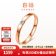 喜鉆 18K金相伴鉆石戒指簡(jiǎn)約女戒單鉆女款百搭首飾送女友生日禮物 紅18K金3分-現貨