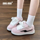 靖話(huà)小眾設計板鞋女2025秋冬季新款厚底面包鞋學(xué)生百搭休閑潮流運動(dòng)鞋 粉紅色 37 (235mm)