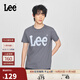 Lee商場(chǎng)同款25新品標準版圓領(lǐng)Logo印花男短袖T恤休閑
