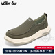 Walker Shop帆布鞋男夏季新款一腳蹬套腳懶人鞋【透氣冰絲布】輕便老北京布鞋 綠色 39