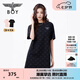 BOY LONDON春夏女款T恤裙?jié)M印潮牌直筒連衣裙W17906 黑色 M