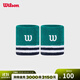 威爾勝（Wilson）官方通用運動(dòng)健身訓練網(wǎng)球高彈吸汗柔軟刺繡護腕腕帶一對2只裝 礦石綠-WU20000412GNN 均碼