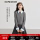 紅袖復古高級感毛衣冬季2024新款女裝學(xué)院風(fēng)絞花拼接襯衫領(lǐng)針織衫上衣 煙灰056 M