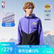 NBA官方獨行俠湖人新款男女運動休閑防風(fēng)連帽外套防曬衣夾克防曬衫 湖人運動外套（紫黑） XL
