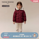 Teenie Weenie Kids小熊童裝24冬男女寶仿羊羔絨翻領(lǐng)三防羽絨服 酒紅色 110 cm