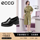 愛(ài)步（ECCO）【明星同款】樂(lè )福鞋女 百搭厚底粗跟英倫風(fēng)單鞋女 摩登490013 HL 黑色49001301001 建議選小一碼 35 （偏大，建議選小一碼）