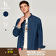哈吉斯（HAZZYS）男裝 春秋款丹寧風(fēng)休閑襯衣簡(jiǎn)約百搭牛仔襯衫男ASCZK1BDF38 深藍色DL XL (180/100A 50)