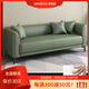 靜世居北歐臥室布沙發(fā)小戶(hù)型雙人三人現代簡(jiǎn)約客廳單人出租房輕奢網(wǎng)紅款 孔雀綠-贈送同色系抱枕 單人75cm