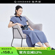 佐丹奴裙子女夏季新款彈力棉撞色條紋開叉連袖polo連衣裙18464920 02藍(lán)色條紋 L