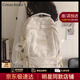 CRTNZO KROEZ輕奢小c&k書(shū)包初中高中大容量雙肩包女大學(xué)生背包高顏值書(shū)包簡(jiǎn)約 米白色-送女友老婆實(shí)用高級感