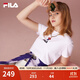 斐樂(lè )（FILA）官方女士短袖T恤夏印花運動(dòng)女裝針織短袖套頭衫小熊T刺繡上衣 標準白-WT S 160/80A