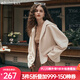 Olrain歐芮兒麂皮絨連帽短外套女裝秋季新款休閑百搭寬松上衣防風(fēng) 奶油杏 M