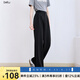 betu女裝2025夏季新款休閑闊腿褲垂順高腰百搭西裝褲褲子2507T43 黑色 L