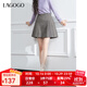 LAGOGO灰色學(xué)院風(fēng)半身裙女拉谷谷2024年冬新款含羊毛柔軟舒適短裙 灰色(R2) L