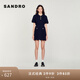 SANDRO女士褶皺A字針織高腰短款半身裙SFPJU00796 深藍色 36