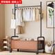 皆客衣架落地立式臥室掛衣架可移動(dòng)晾衣架掛衣架多功能收納置物衣帽架 【黑棕60cm】加粗管徑+4衣帽鉤+皮革收納籃+萬(wàn)向輪
