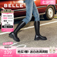 百麗（Belle）七夕禮物周雨彤白鹿同款顯瘦小V靴女商場款彈力靴A1V1DDG3 【明星同款】黑仙草-微光皮面 37 (235mm)