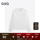 GXG男裝寬松圓領(lǐng)長袖T恤男士 24秋季新品 白色 175/L