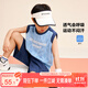 左西男童套裝夏裝2025新款兒童運動(dòng)速干背心兩件套籃球服潮 藍色 140