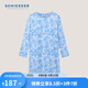 舒雅（SCHIESSER）女士圓領(lǐng)純棉印花短裙連衣裙家居服睡裙E1/23211D粉藍XL