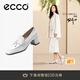 愛(ài)步（ECCO）單鞋女 倪妮同款女鞋一腳蹬粗跟正裝皮鞋高跟鞋女 型塑290943 HL 亮白色29094301002 37