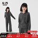 左西童裝女童秋季套裝2025新款兒童韓版休閑運(yùn)動(dòng)兩件套女孩春秋裝 深灰色 120 建議身高120cm左右