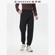 佐丹奴針織衛褲男新款加絨運動(dòng)褲口袋松緊腰休閑束腳褲男18115646 09標志黑 XL