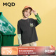 馬騎頓（MQD）男童秋季新品學(xué)院風(fēng)假兩件撞色設計感長(cháng)袖T恤 深灰 160