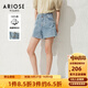 艾諾絲雅詩商場同款A(yù)RIOSE夏季新品百搭全棉舒適高腰A字短褲女30513297 牛仔蘭 S