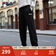 FILA 斐樂(lè )情侶款男女長(cháng)褲25秋冬季新款休閑寬松收口運動(dòng)褲子加絨保暖 正黑色-BK L 175/84A/L