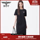 BOY LONDON25新款夏季女款LOGO印花潮牌時(shí)尚街頭休閑連衣裙W17010 黑色 L
