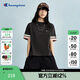 Champion冠軍短袖女2025春季新款拼接撞色美式復古風(fēng)T恤潮牌寬松 水墨黑 M
