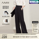 AMII七夕禮物2025夏新款直出腰頭百搭闊腿褲休閑褲長(cháng)褲直筒褲女黑色褲 黑色 L 165/72A
