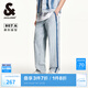 杰克·瓊斯（JACK&JONES）秋季時(shí)尚簡(jiǎn)約百搭流行潮男士淺藍(lán)色撞色水洗牛仔褲男裝225132040 C42淺牛仔藍(lán) 常規(guī) 32 175 W32/L32
