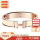 愛馬仕（HERMES）手鐲 合金琺瑯手鐲小號 經(jīng)典款H扣手鐲男女同款 生日禮物 禮盒裝 新品 朱貝色-玫瑰金