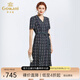 喬萬尼法國小眾桔梗裙新款夏真絲赫本復(fù)古桑蠶絲連衣裙女長款EN2E555 綠色 L