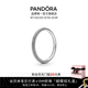 潘多拉（PANDORA）ME系列率性年輪戒指紋理可疊戴情侶對戒生日禮物送女友 黑色紋理 60mm