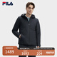 FILA 斐樂(lè )官方男裝羽絨服冬季新款時(shí)尚休閑基礎連帽防水防濕外套 正黑色-BK 180/100A/XL