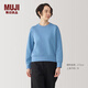 無印良品（MUJI） 女式 雙層編織 運(yùn)動衫 女士衛(wèi)衣女款秋季休閑 上裝 薩克森藍(lán) S (155/80A)