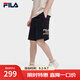FILA斐樂(lè ) 官方男子針織短褲夏時(shí)尚休閑運動(dòng)基礎簡(jiǎn)約男褲 正黑色-BK L 175/84A