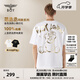 BOY LONDON【范丞丞同款】夏季短袖情侶小熊涂鴉滿(mǎn)印潮牌T恤N01019 白色 M 此款偏大，建議拍小一碼