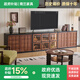 南蘭2025新款法式復(fù)古實(shí)木電視柜中古風(fēng)客廳家用儲(chǔ)物柜搭配茶幾組合柜 氛圍感半墻組合柜【3.1米】