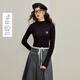 茵曼（INMAN）2026春季女裝新款天絲羊毛可機洗針織衫疊穿內搭修身長(cháng)袖打底衫 黑色 M （褲子27碼）